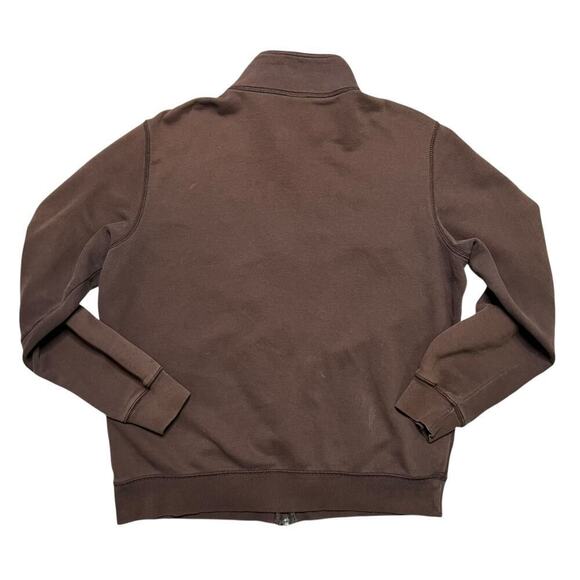 Vintage NIKE The Athletic Dept Mini Swoosh Brown Full Zip Up Sweater Jacket - XL - Picture 2 of 7